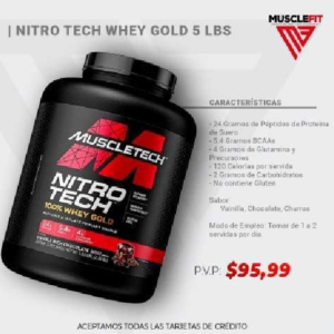 PROTEINA MUSCLETECH NITRO TECH 100% WHEY GOLD (2.27 KG) DE CHOCOLATE