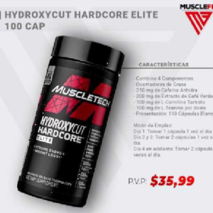 QUEMADOR DE GRASA MUSCLETECH HYDROXYCUT HARDCORE ELITE