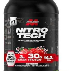 PROTEÍNA MUSCLETECH NITRO TECH ULTIMATE MUSCLE BUILDING WHEY PROTEIN (914 G) STRAWBERRY