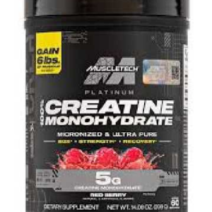 CREATINA MUSCLETECH PLATINUM 100% CREATINE MONOHYDRATE(400 GR) RED BERRY